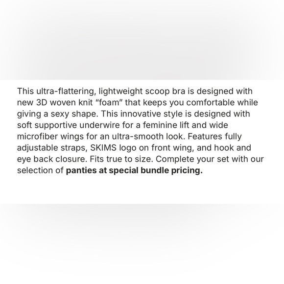 NWT Skims Weightless Scoop Bra in Bronze Size 36DDD - Picture 4 of 7